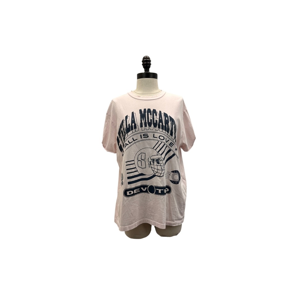 Stella McCartney Women's M Football Graphic Pink T-Shirt